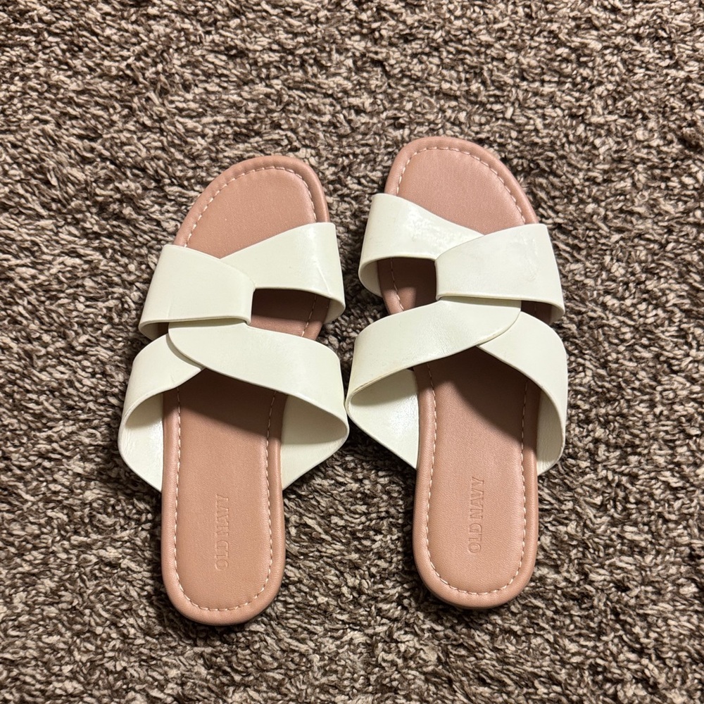 Old Navy Cream Cross-Strap Sandals